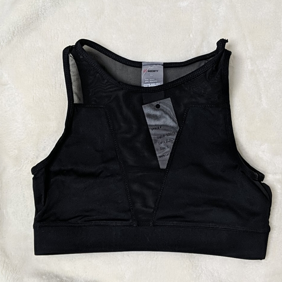 Black mesh sports bra see through mesh back - Picture 3 of 6